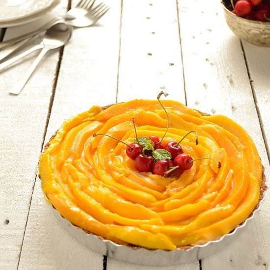 Mango Mousse with Biscuit Base - Recipe photo by currytrail