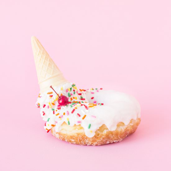 DIY Melted Ice Cream Cone Donuts - Recipe photo by studiodiy