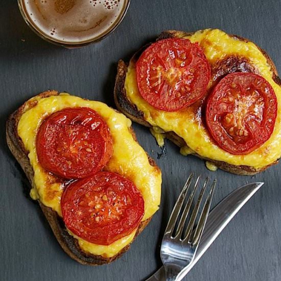 Open Faced Grilled Cheese Sandwich - Recipe photo by PinchandSwirl