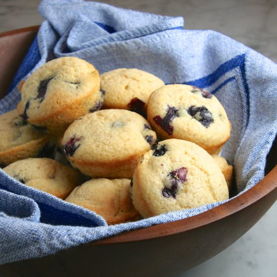 Blueberry Cornmeal Muffins - Recipe photo by thebrookcook.wordpress.com