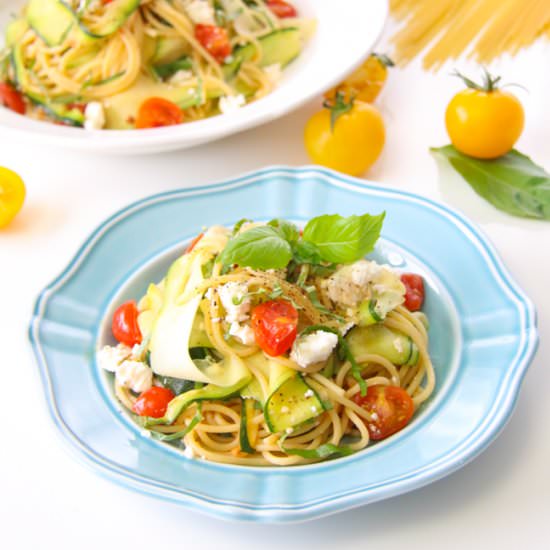 Summer Veggie Spaghetti - Recipe photo by chef julie yoon