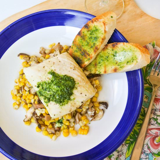 Halibut + Herbed Butter Hobo Pack - Recipe photo by kellysambitiouskitchen