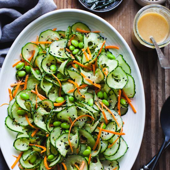 Sesame Ginger Miso Cucumber Salad - Recipe photo by snixykitchen