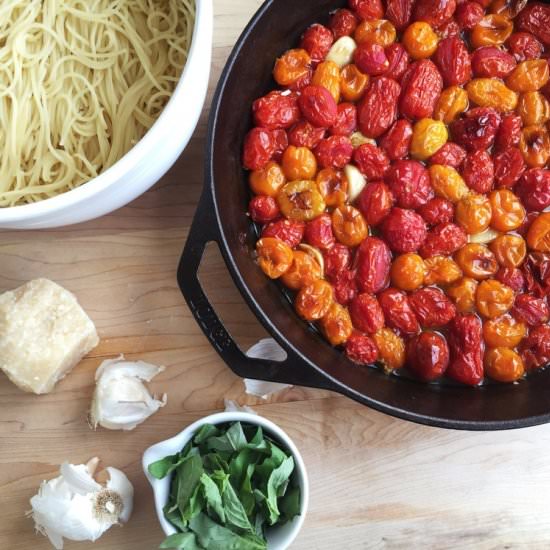 Roasted Tomato Capellni - Recipe photo by madetoborder