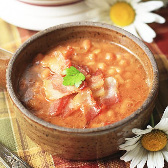 Baked Beans with Bacon - Recipe photo by cookingupcottage