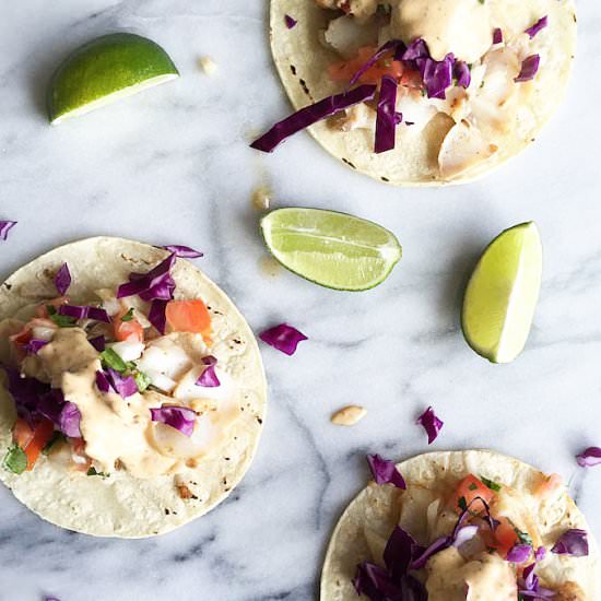 Fish Tacos with Chipotle Sauce - Recipe photo by adoring-kitchen