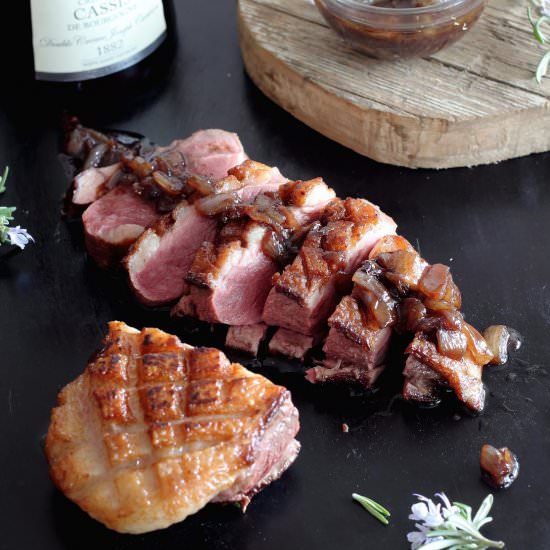 Breast duck with with cream Cassis - Recipe photo by Mi Gran Diversion