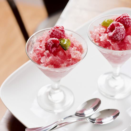 Raspberry Rosé Granita - Recipe photo by mymoderncookery