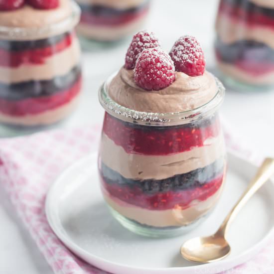 Raspberry Mudslide Parfaits - Recipe photo by Baking a Moment