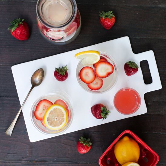 Strawberry Rhubarb Sangria - Recipe photo by vermodern