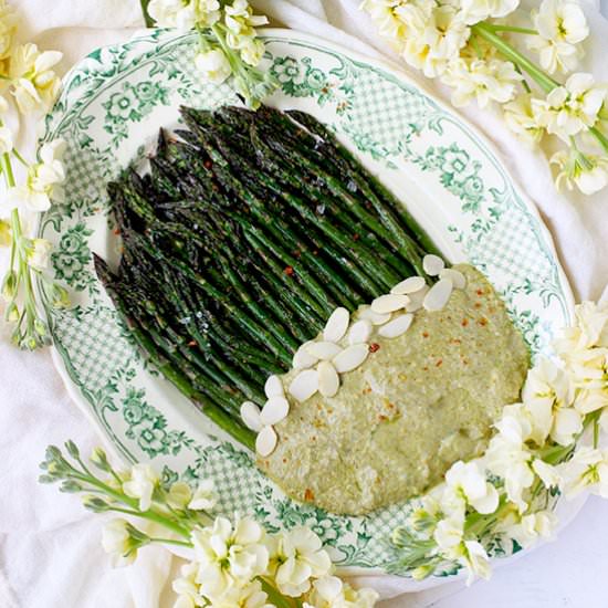Roasted Asparagus and Pea Pesto - Recipe photo by calizona