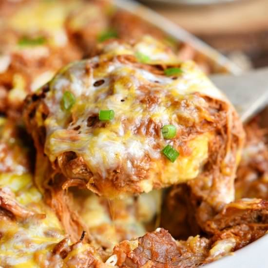 Loaded BBQ Pork Potato Casserole - Recipe photo by byronsbbq