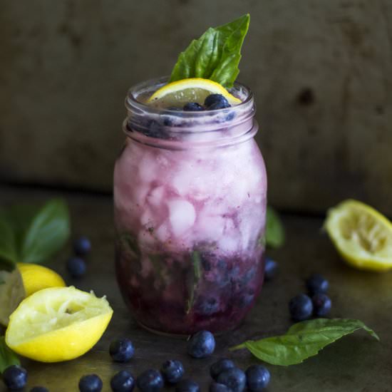 Sparkling Blueberry Basil Lemonade - Recipe photo by My Diary of Us