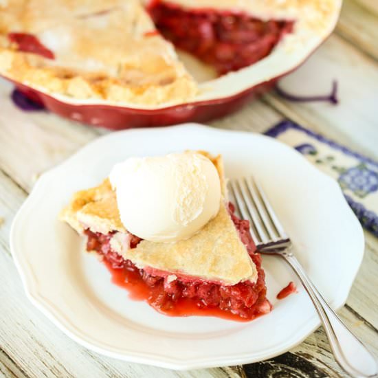 Strawberry Rhubarb Pie - Recipe photo by BusyCreatingMemories
