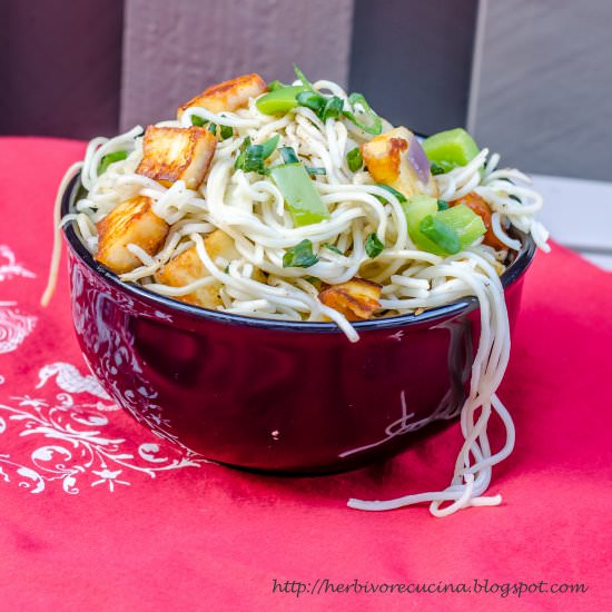 Paneer Chili Noodles - Recipe photo by Herbivore Cucina