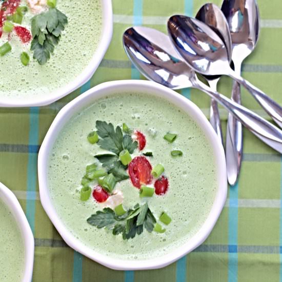 Frothy Cold Cucumber Soup - Recipe photo by ourapronstrings