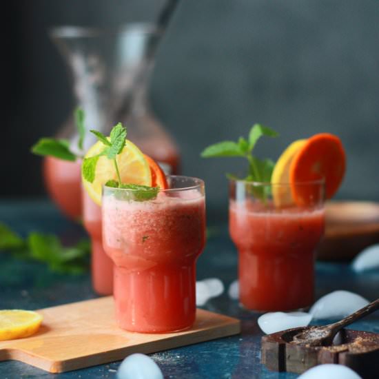 Spiced Watermelon-Orange Mint Drink - Recipe photo by foodfashionparty