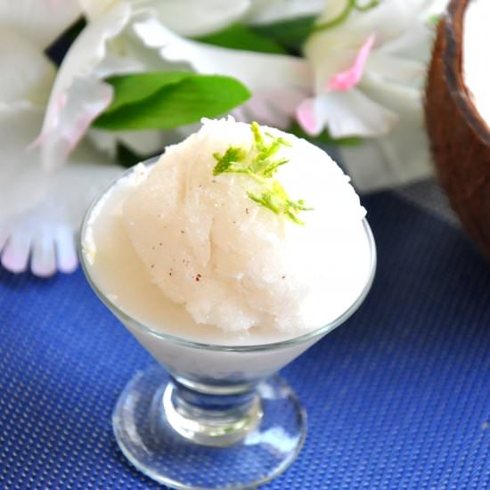 Triple Coconut Sorbet - Recipe photo by Praba Bubesh