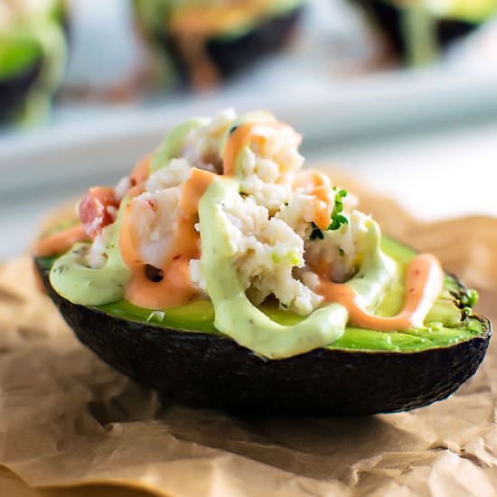 Seafood Stuffed Avocados - Recipe photo by homemadehooplah