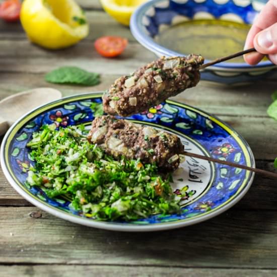 Kefta Skewer and Lebanese Tabbouleh - Recipe photo by Cuisine moi un mouton