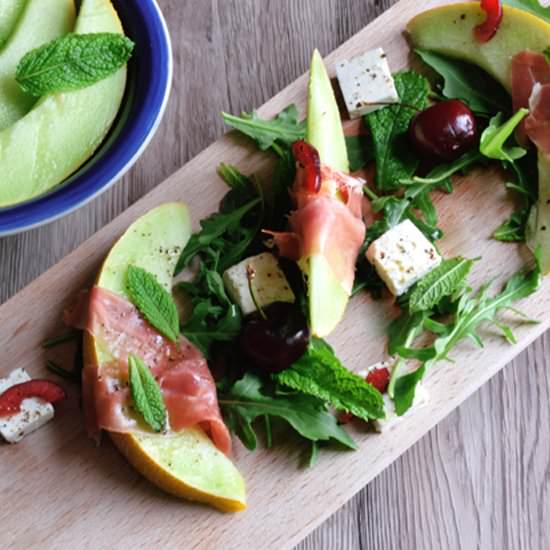 Melon and Jamón Serrano Salad - Recipe photo by olliebo