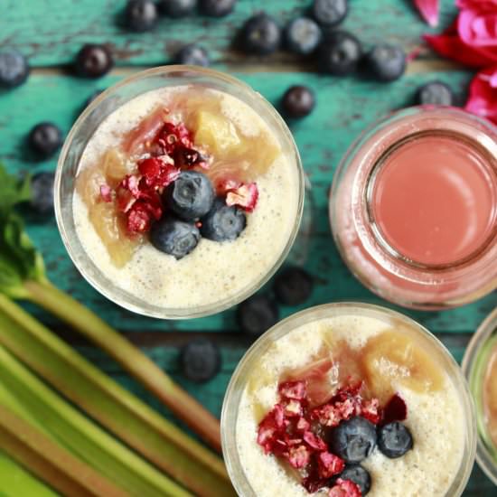 Rose Buckwheat Porridge with Rhubarb - Recipe photo by delicious.blog