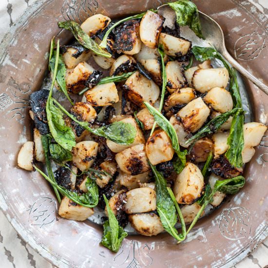 Miso Butter Glazed Turnips - Recipe photo by dishing up the dirt