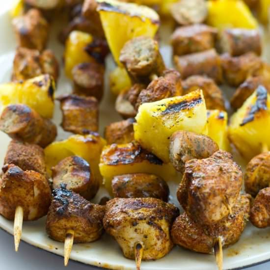 Jerk Chicken Pineapple Kabobs - Recipe photo by WholeAndHeavenlyOven