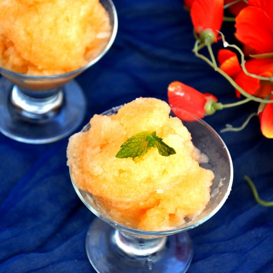 Cantaloupe Sorbet - Recipe photo by Praba Bubesh