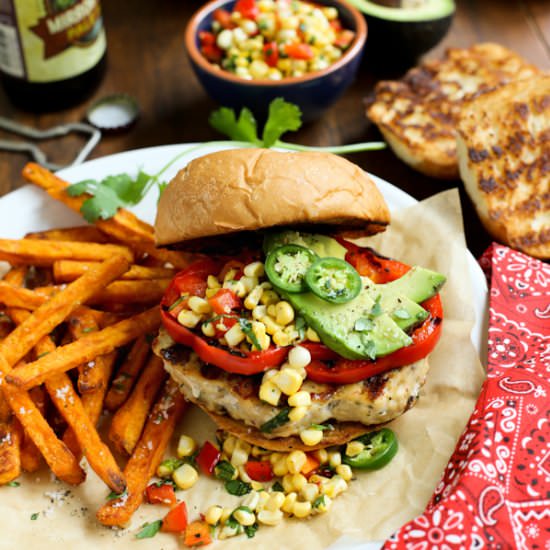 Grilled Tex Mex Chicken Burgers - Recipe photo by afarmgirlsdabbles