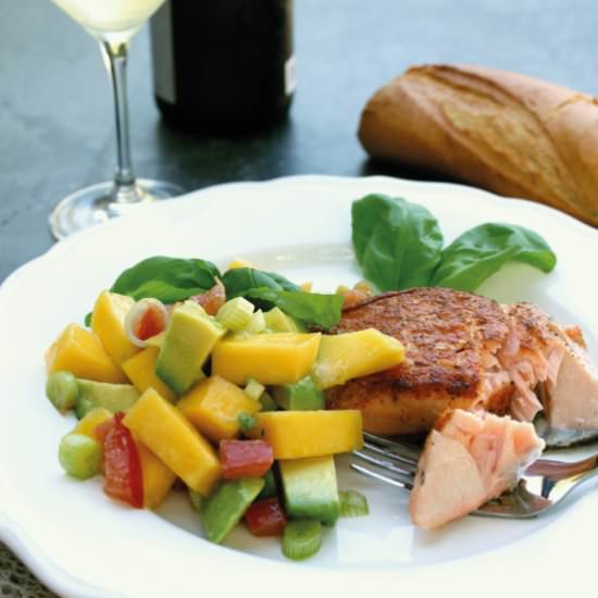 Salmon with Mango-Avocado-Salsa - Recipe photo by myblueberrybasket