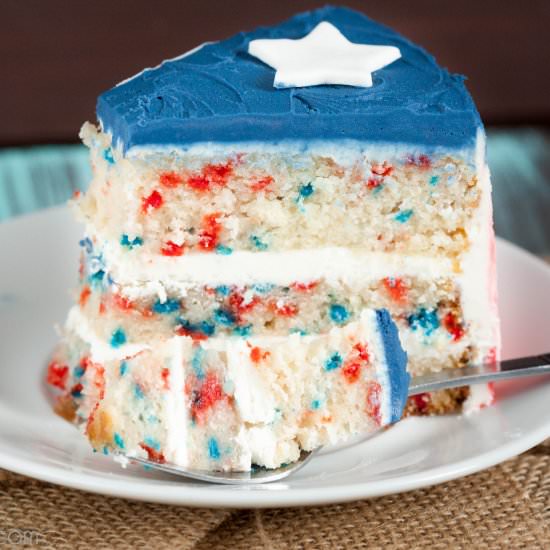 Patriotic Funfetti Cake - Recipe photo by GoodieGodmother