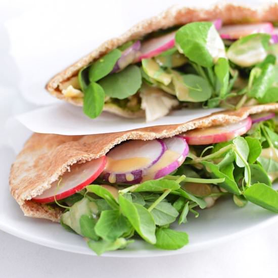 Spicy Spring Garden Pitas - Recipe photo by SimpleSeasonal
