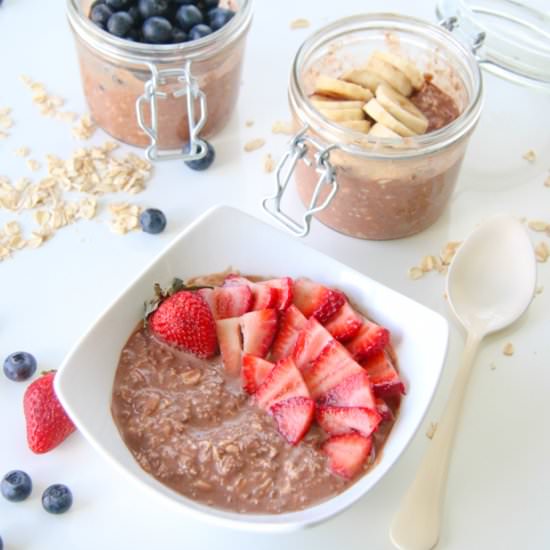 Chocolate Overnight Oats - Recipe photo by chef julie yoon