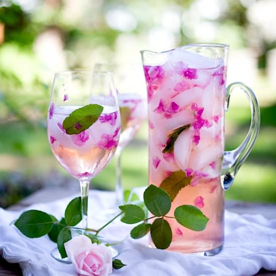 Rose Petal Sangria - Recipe photo by Feasting at Home