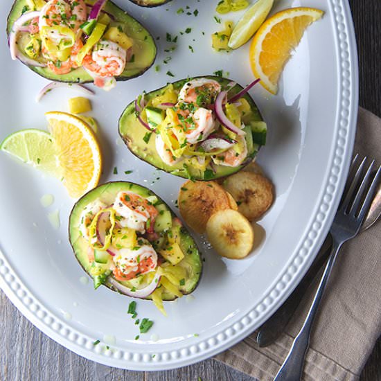 Shrimp Ceviche Stuffed Avocados - Recipe photo by Yes more please