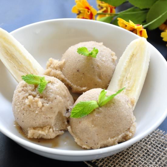 Banana Brown Sugar Sorbet - Recipe photo by Praba Bubesh