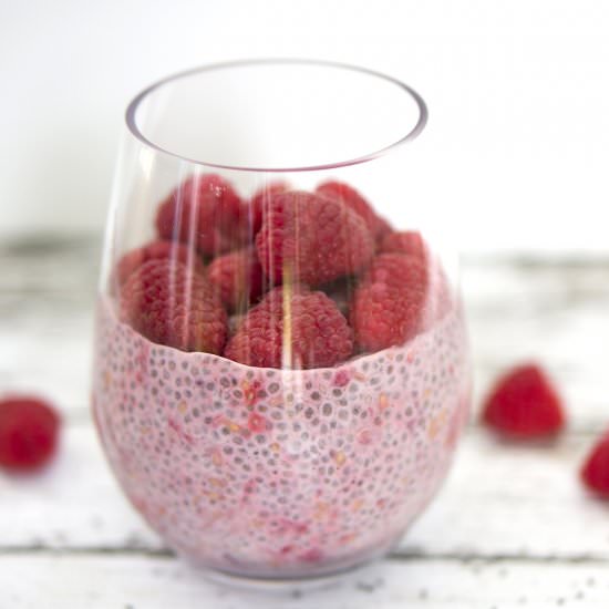 Raspberry Vanilla Chia Pudding - Recipe photo by jamonkey
