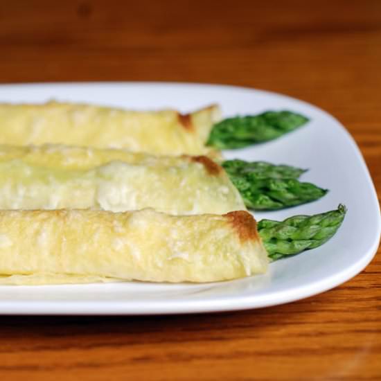 Asparagus Crepes with Gruyere Cheese - Recipe photo by Circle B Kitchen