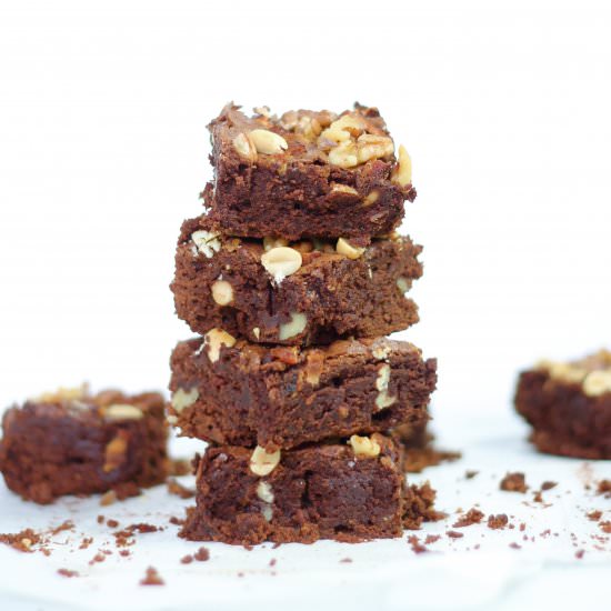 Bacon Nut Bourbon Brownies - Recipe photo by justjfaye