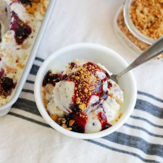 Blueberry Cheesecake Ice Cream - Recipe photo by simplyhappenstance