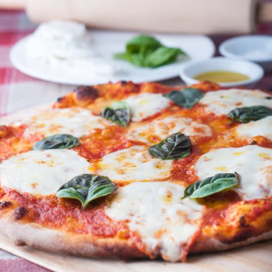 Stone Baked Margherita Pizza on BBQ - Recipe photo by photosandfood