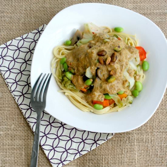 Pistachio Butter Pad Thai - Recipe photo by fittingintovegan