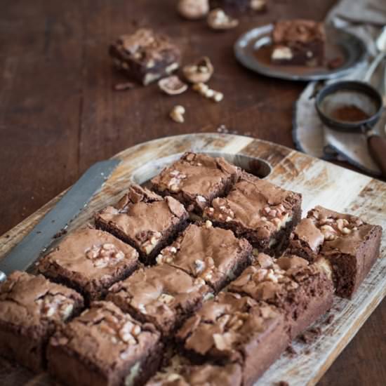 Walnut and White Chocolate Brownies - Recipe photo by simmerandboyle