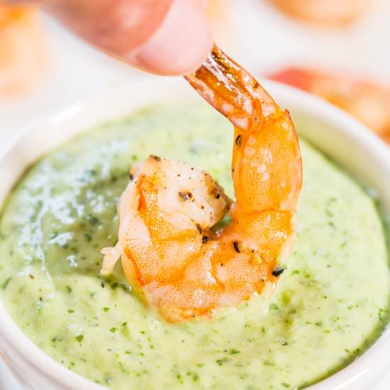 Roasted Shrimp w/ Green Goddess Dip - Recipe photo by Averie