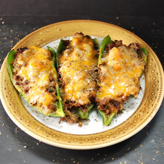 Queso & Ground Beef Poblano Peppers - Recipe photo by theunmanlychef