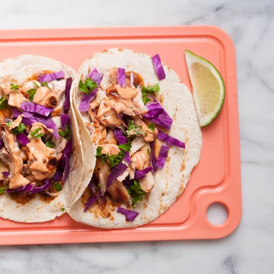 Barbecue Chicken Tacos - Recipe photo by petitepanini
