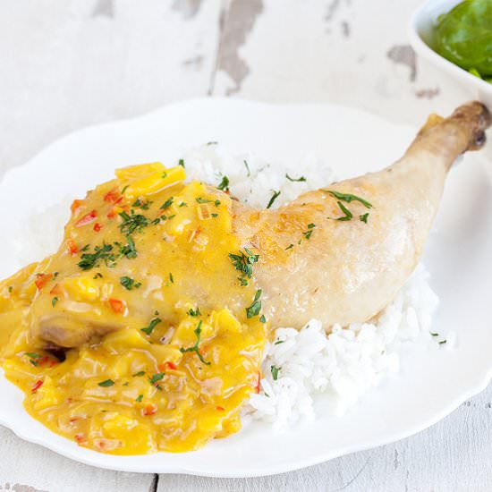 Pineapple Curry Sauce with Chicken - Recipe photo by ohmydish
