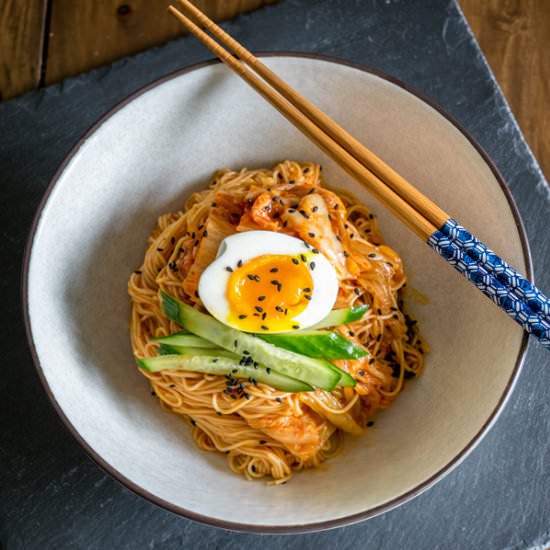 Spicy Kimchi Noodle - Recipe photo by misshappybelly