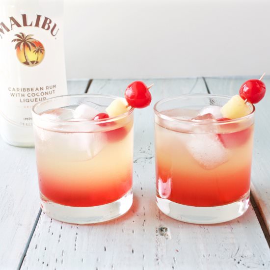 Malibu Sunset Cocktail - Recipe photo by homemadefoodjunkie